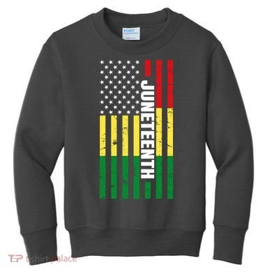 Juneteenth USA Black History Month Flag Kids Sweatshirt