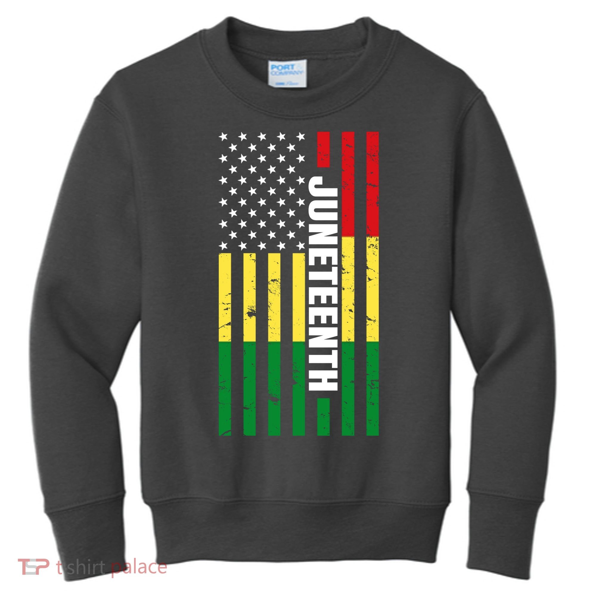 Juneteenth USA Black History Month Flag Kids Sweatshirt