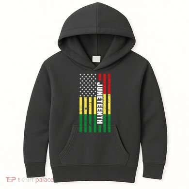 Juneteenth USA Black History Month Flag Kids Hoodie