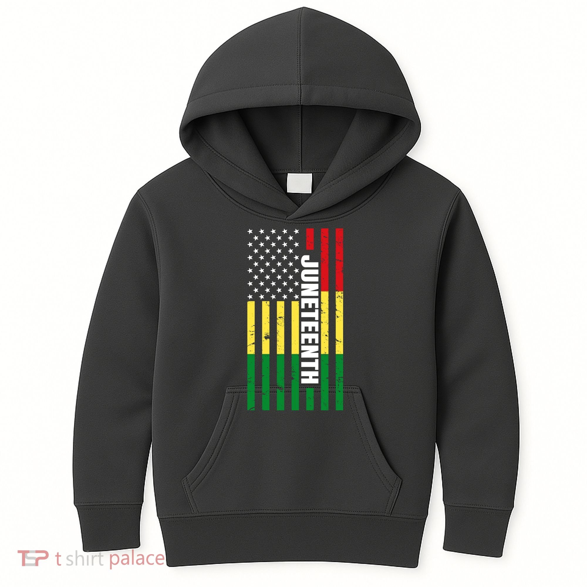 Juneteenth USA Black History Month Flag Kids Hoodie