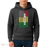 Juneteenth USA Black History Month Flag Kids Hoodie thumb 4