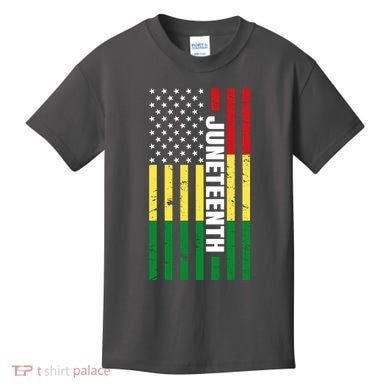 Juneteenth USA Black History Month Flag Kids T-Shirt