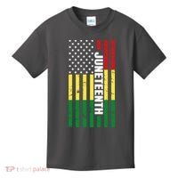 Juneteenth USA Black History Month Flag Kids T-Shirt thumb 0