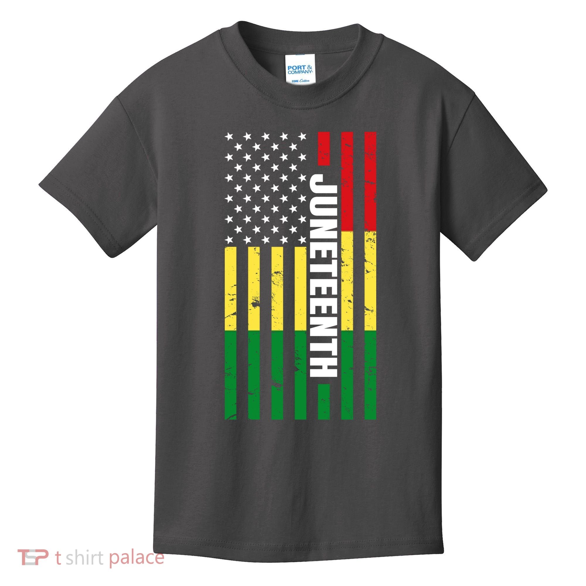 Juneteenth USA Black History Month Flag Kids T-Shirt