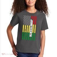 Juneteenth USA Black History Month Flag Kids T-Shirt thumb 2