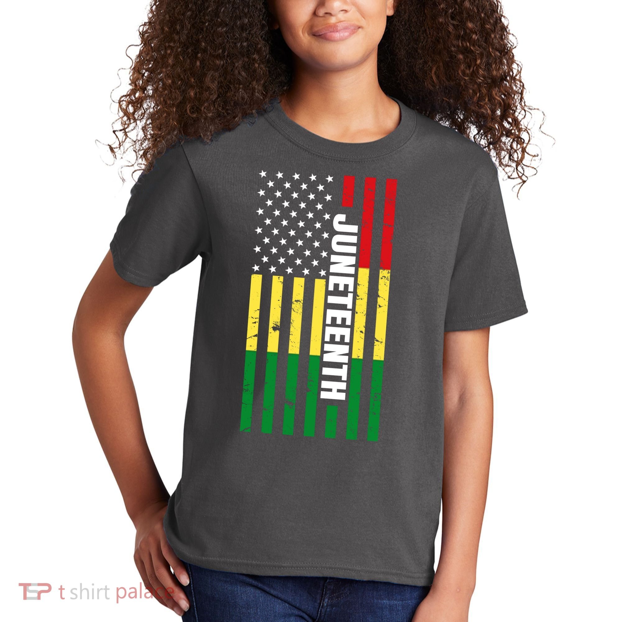 Juneteenth USA Black History Month Flag Kids T-Shirt