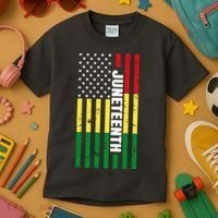 Juneteenth USA Black History Month Flag Kids T-Shirt thumb 3