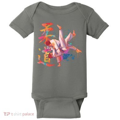 Judo Martial Arts Watercolor Baby Bodysuit