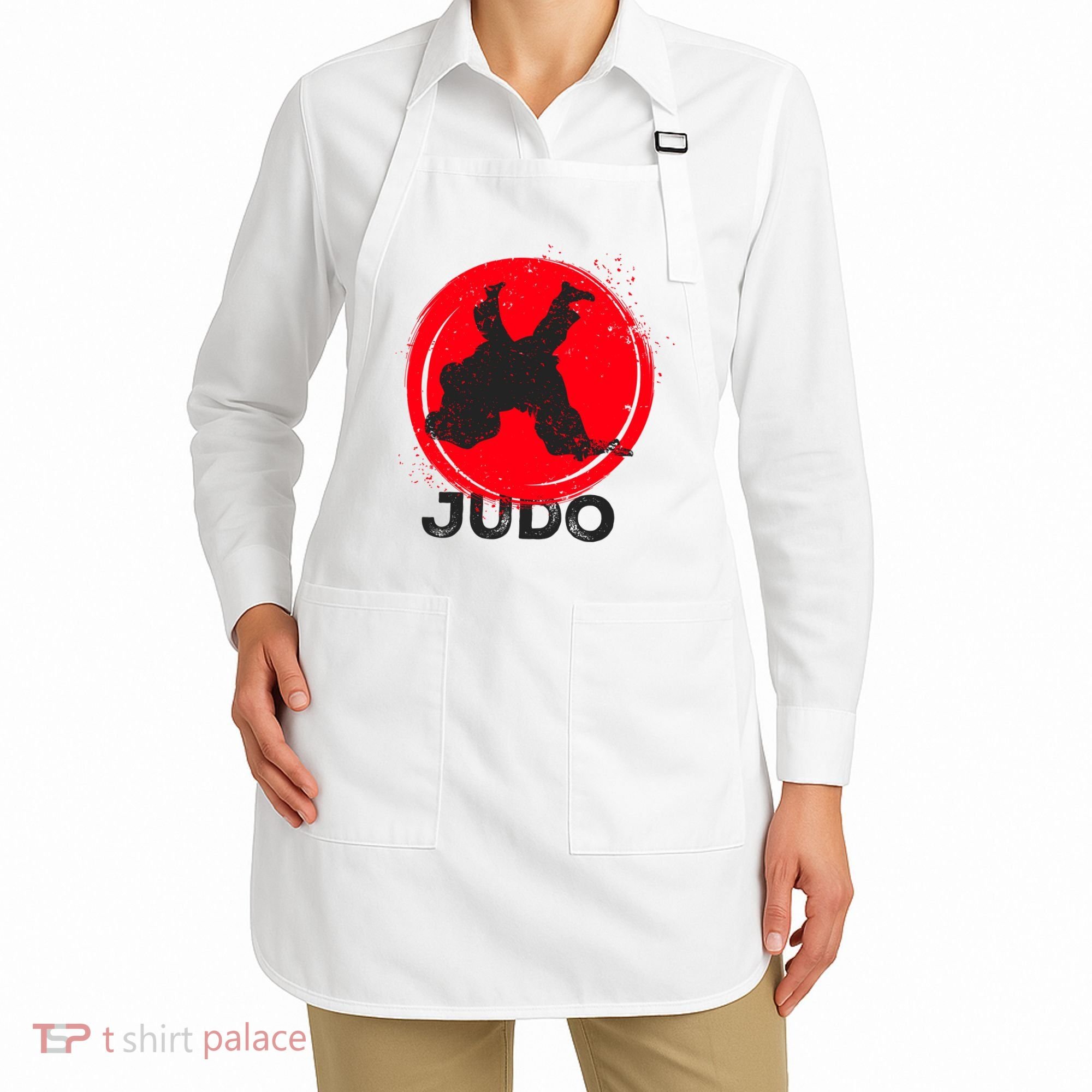 JUDO Olympic Sports Stylized Distressed Apron
