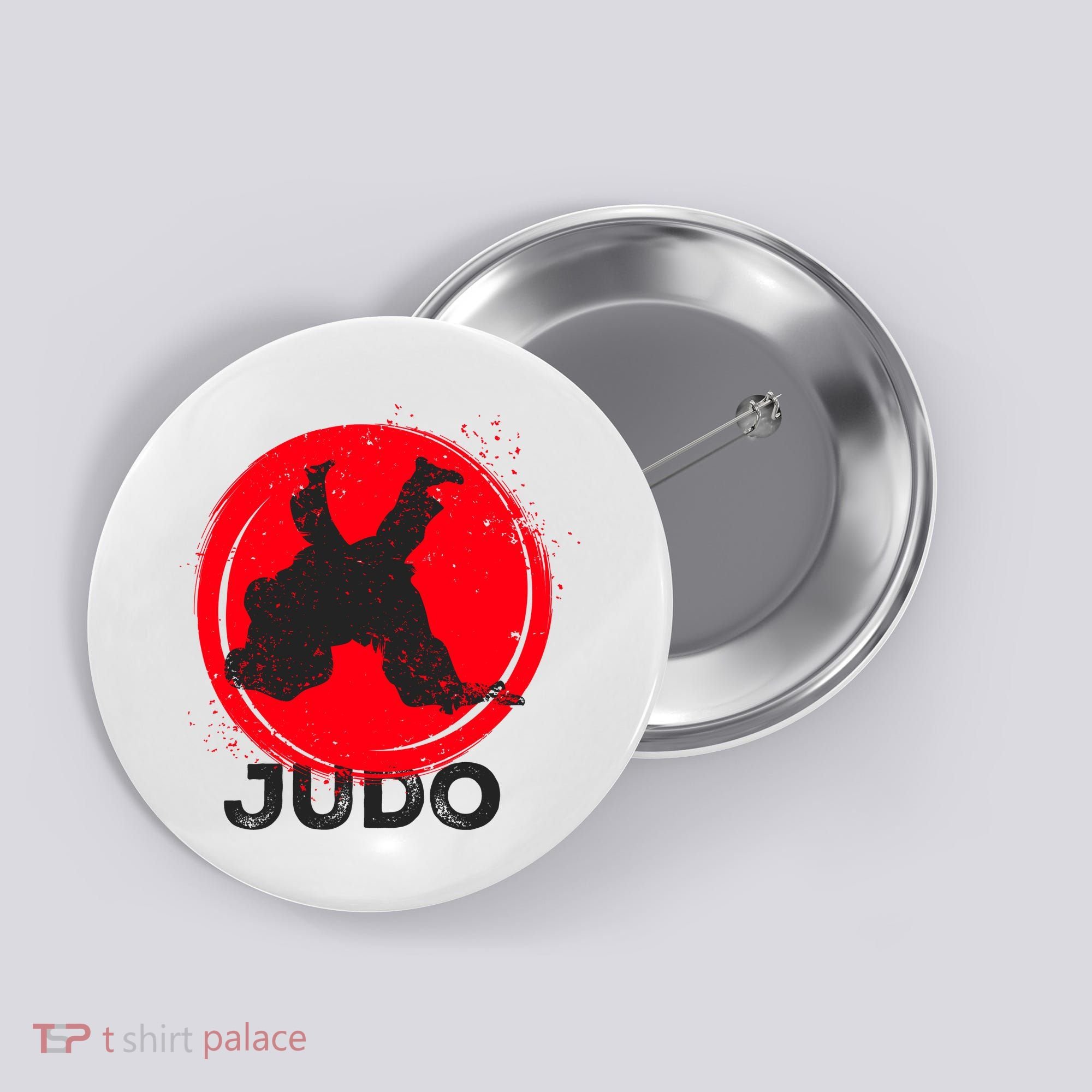 JUDO Olympic Sports Stylized Distressed Button