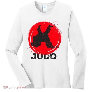 JUDO Olympic Sports Stylized Distressed Women's Long Sleeve Shirt