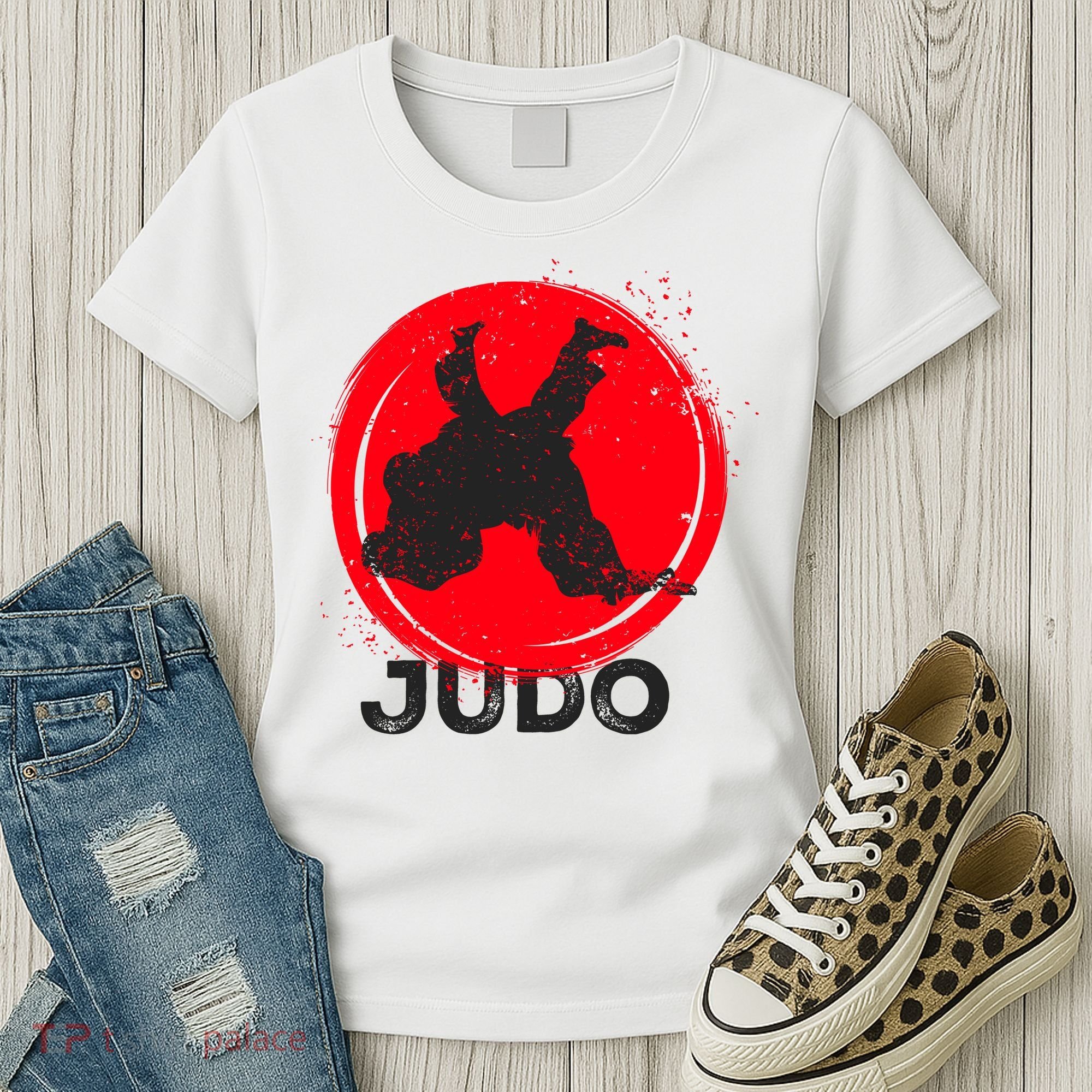 JUDO Olympic Sports Stylized Distressed Women's T-Shirt