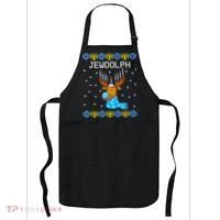 Jewdolph Ugly Hanukkah Sweater Reindeerorah Chanukah Apron thumb 0