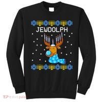 Jewdolph Ugly Hanukkah Sweater Reindeerorah Chanukah Sweatshirt thumb 0