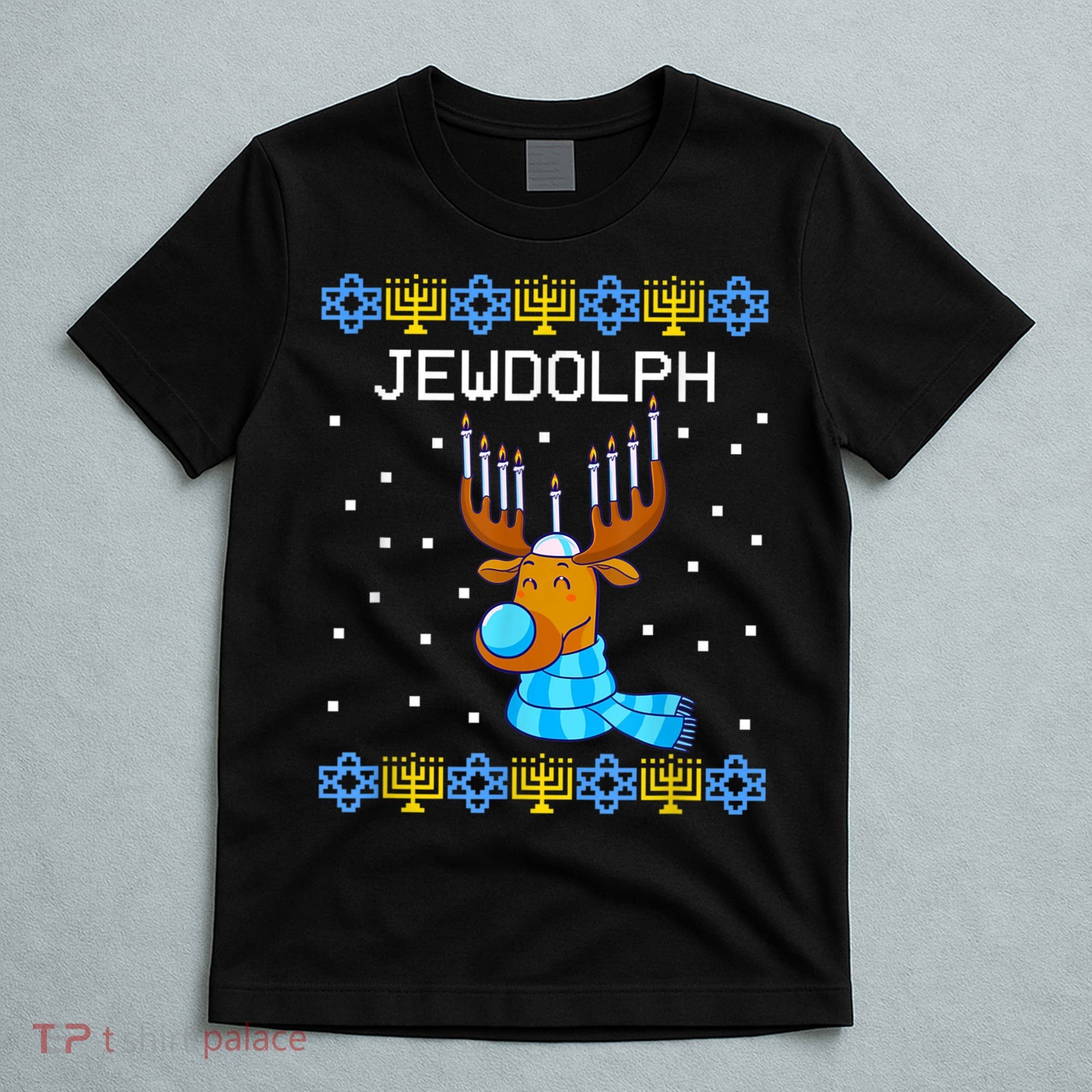 Jewdolph Ugly Hanukkah Sweater Reindeerorah Chanukah T-Shirt