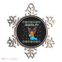 Jewdolph Ugly Hanukkah Sweater Reindeerorah Chanukah Ornament thumb 0