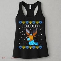 Jewdolph Ugly Hanukkah Sweater Reindeerorah Chanukah Women's Tank Top thumb 3