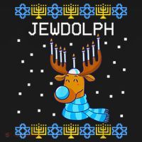 Jewdolph Ugly Hanukkah Sweater Reindeerorah Chanukah Kids Sweatshirt thumb 2