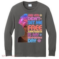 July 4th Didn't Set Me Free Juneteenth Kids Long Sleeve Shirt thumb 0