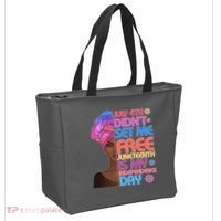 July 4th Didn't Set Me Free Juneteenth Tote Bag thumb 2
