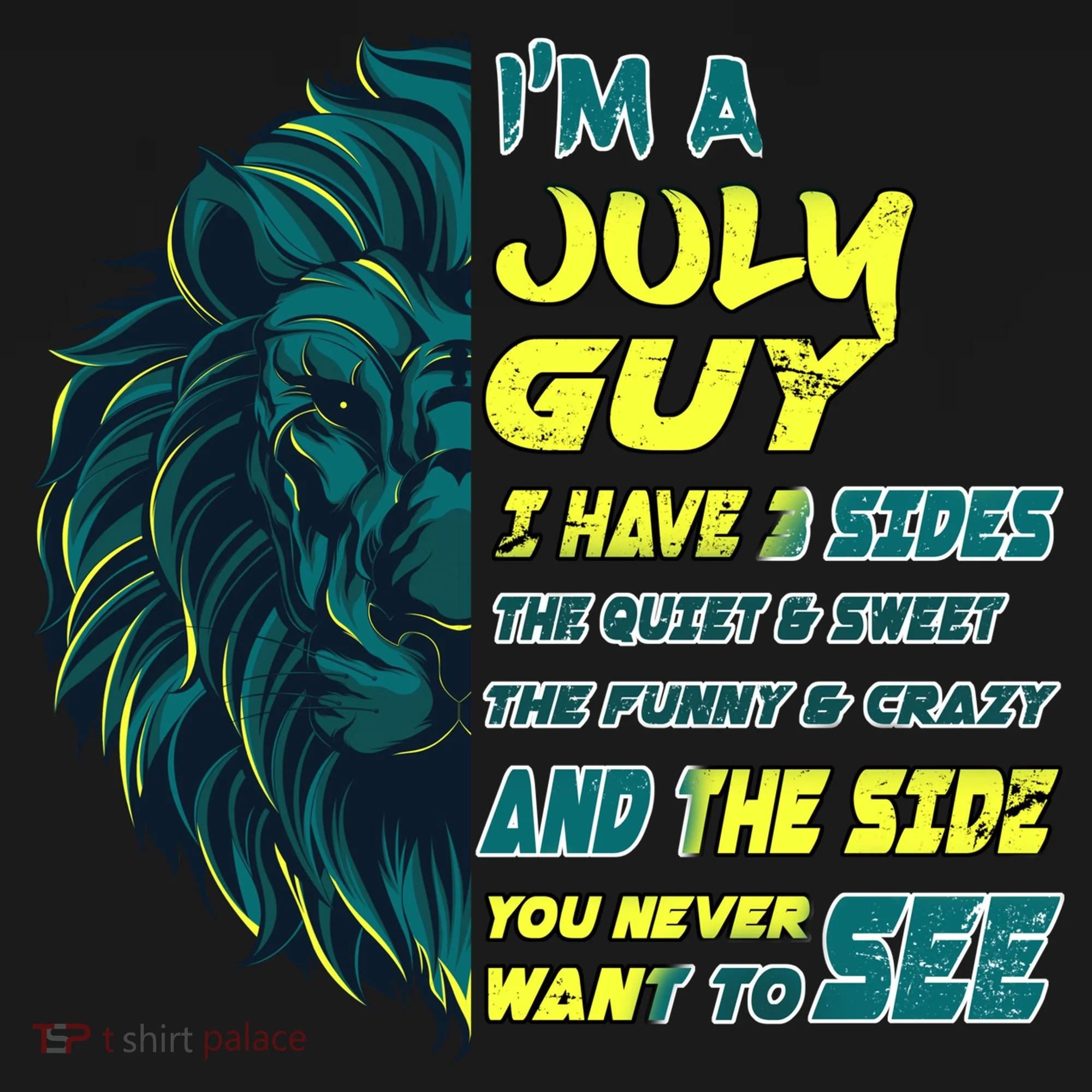 July Birthday Guy Has 3 Sides Sweet Funny Crazy  Button