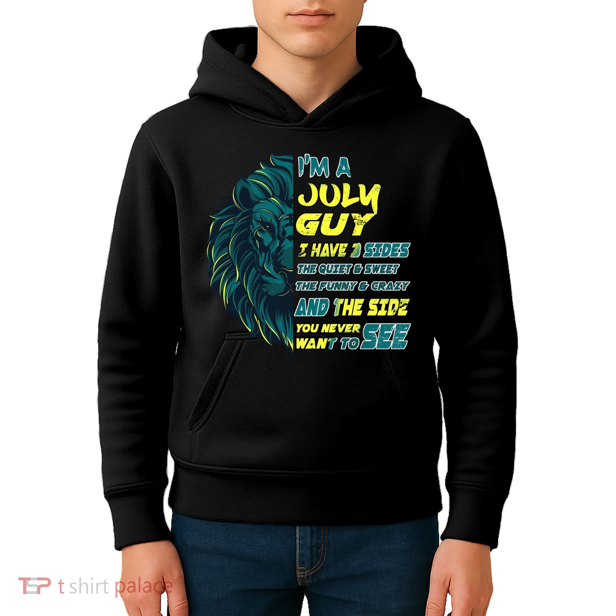 July Birthday Guy Has 3 Sides Sweet Funny Crazy  Kids Hoodie