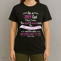 July Girl Sweet But Crazy Funny Birthday T-Shirt thumb 4
