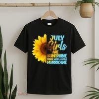 July Girls Are Sunshine Mixed With A Little Hurricane T-Shirt thumb 2