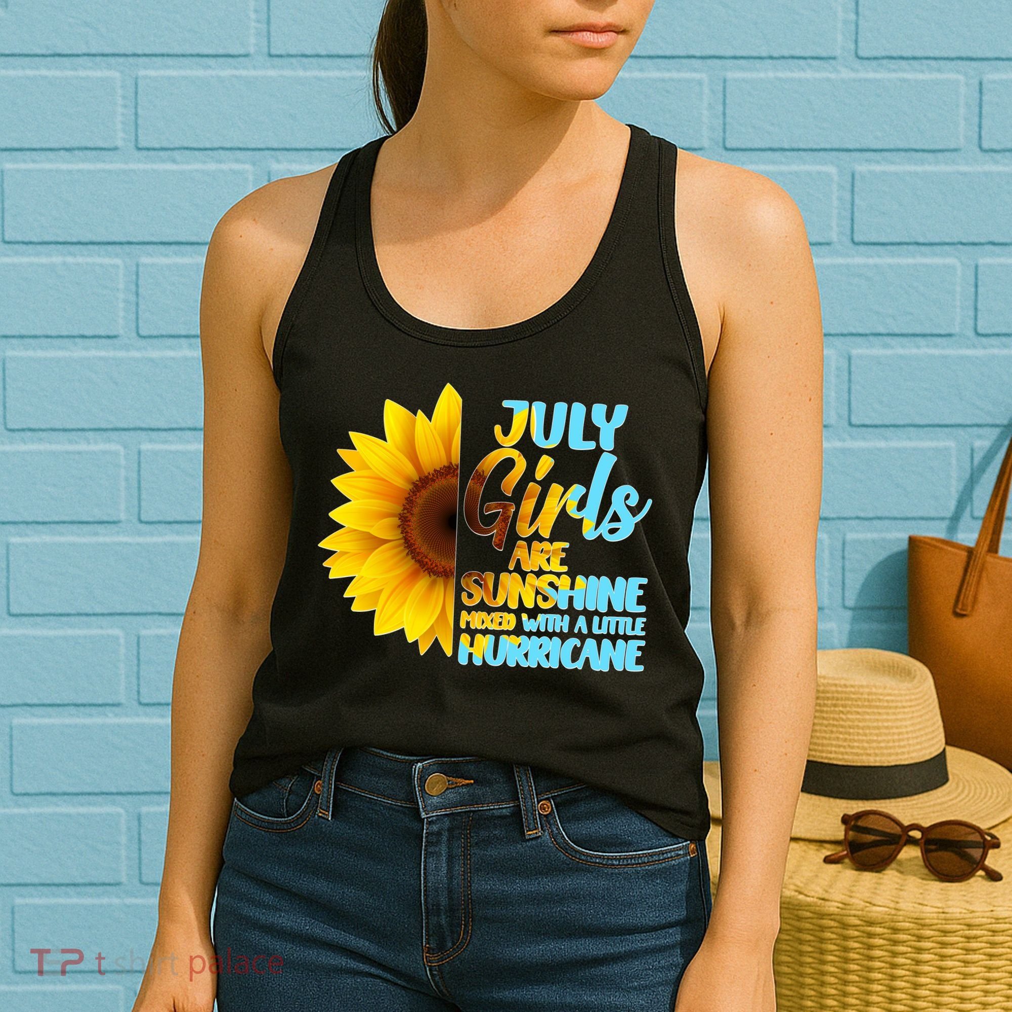 July Girls Are Sunshine Mixed With A Little Hurricane Women's Tank Top