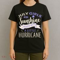 July Girls Are Sunshine Mixed With Hurricane T-Shirt thumb 4