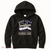 July Girls Are Sunshine Mixed With Hurricane Kids Hoodie thumb 0