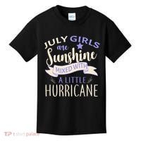 July Girls Are Sunshine Mixed With Hurricane Kids T-Shirt thumb 0