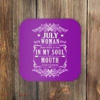 July Woman Funny Birthday Coaster thumb 0