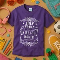 July Woman Funny Birthday Kids T-Shirt thumb 3