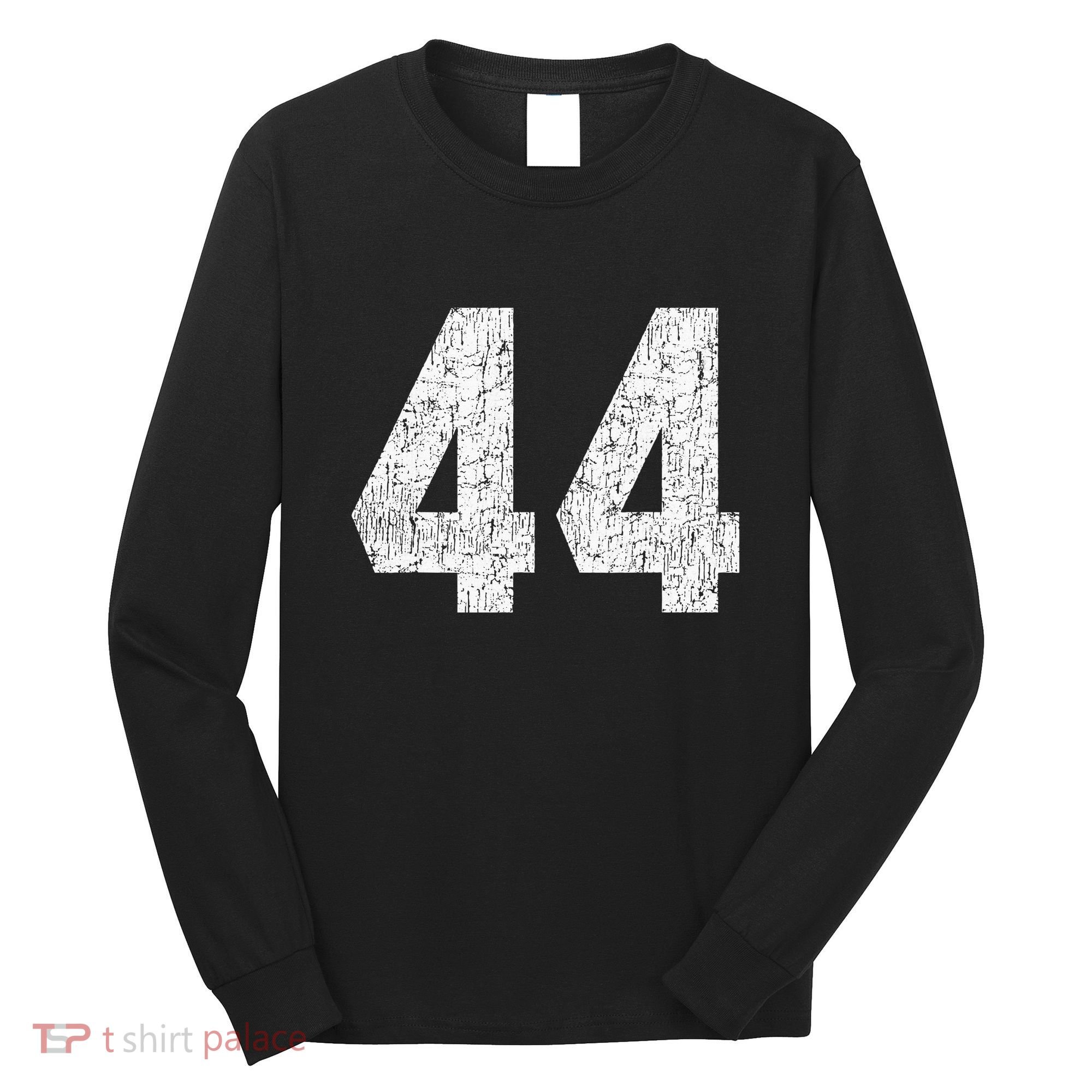Jersey Uniform Number 44 Athletic Style Sports Graphic Long Sleeve Shirt