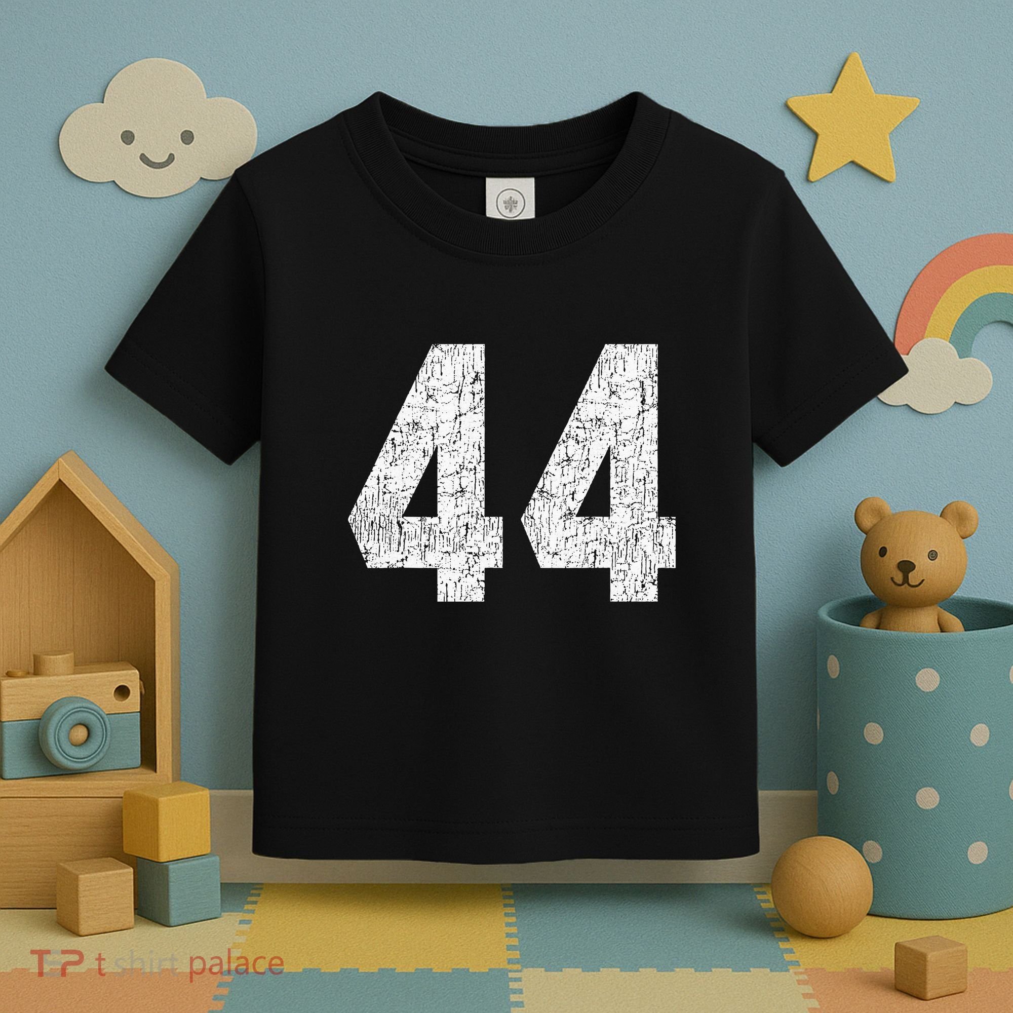 Jersey Uniform Number 44 Athletic Style Sports Graphic Toddler T-Shirt