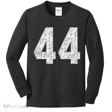 Jersey Uniform Number 44 Athletic Style Sports Graphic Kids Long Sleeve Shirt