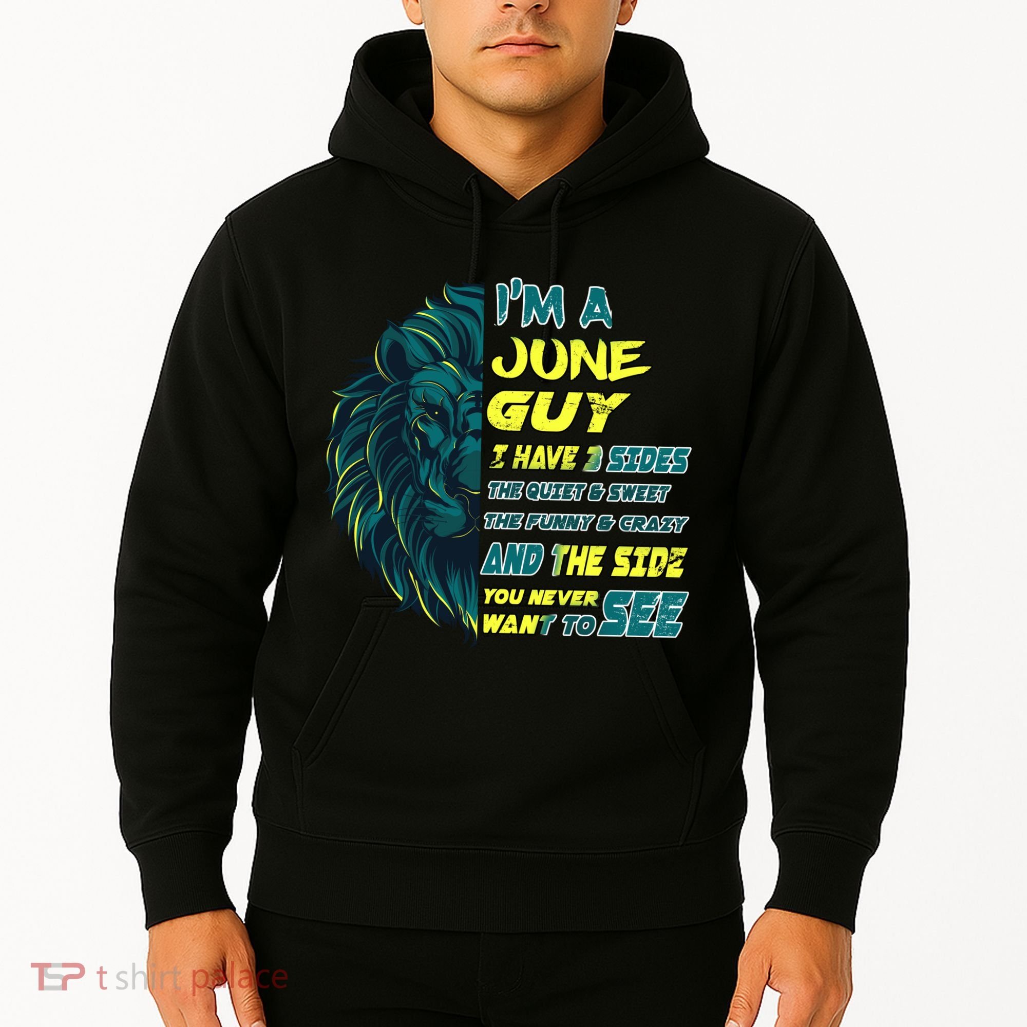 June Birthday Guy Has 3 Sides Sweet Funny Crazy  Hoodie