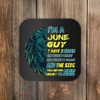 June Birthday Guy Has 3 Sides Sweet Funny Crazy  Coaster thumb 0