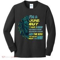 June Birthday Guy Has 3 Sides Sweet Funny Crazy  Kids Long Sleeve Shirt thumb 0