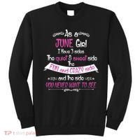 June Girl Sweet But Crazy Funny Birthday Sweatshirt thumb 0
