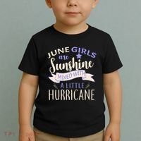 June Girls Are Sunshine Mixed With Hurricane Toddler T-Shirt thumb 2