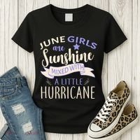 June Girls Are Sunshine Mixed With Hurricane Women's T-Shirt thumb 3