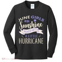 June Girls Are Sunshine Mixed With Hurricane Kids Long Sleeve Shirt thumb 0
