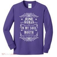 June Woman Funny Birthday Kids Long Sleeve Shirt thumb 0