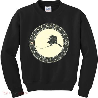 Juneau Alaska Retro Kids Sweatshirt