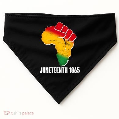 Juneteenth 1865 Africa Map Fist USA-Made Doggie Bandana