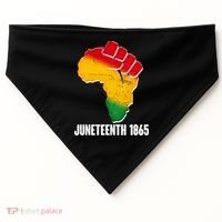 Juneteenth 1865 Africa Map Fist USA-Made Doggie Bandana thumb 0