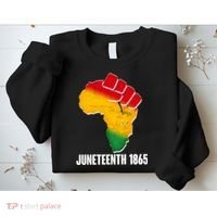 Juneteenth 1865 Africa Map Fist Sweatshirt thumb 2
