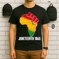 Juneteenth 1865 Africa Map Fist T-Shirt thumb 6